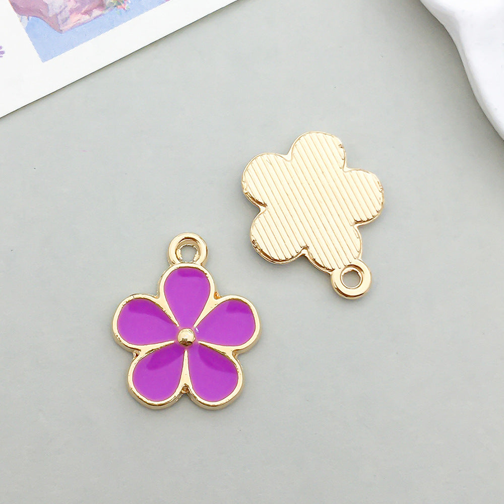Wholesale Mix 30 Purple Drip Oil Alloy Cute Cartoon Simulation Animal Pendant