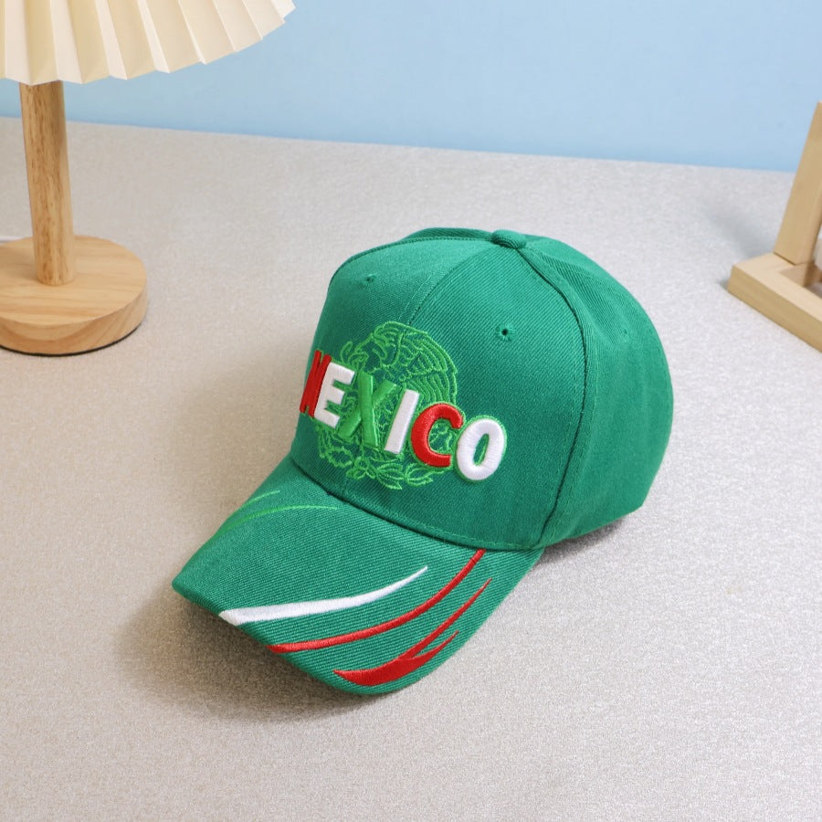 Wholesale Mexico Icon Letter Embroidery Velcro Baseball Cap