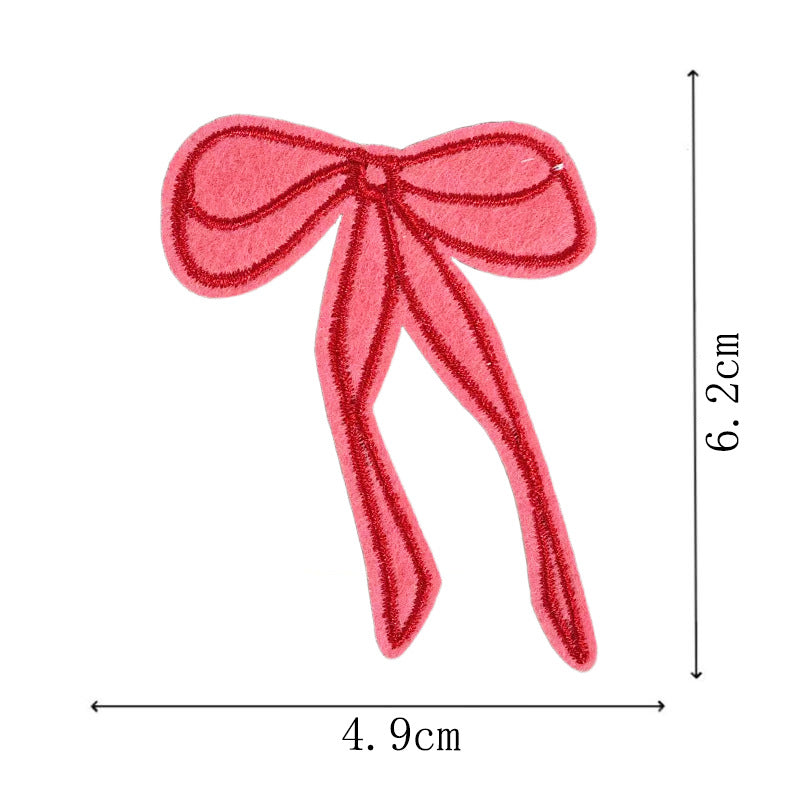 Wholesale Red diverse bow embroidery DIY Patches