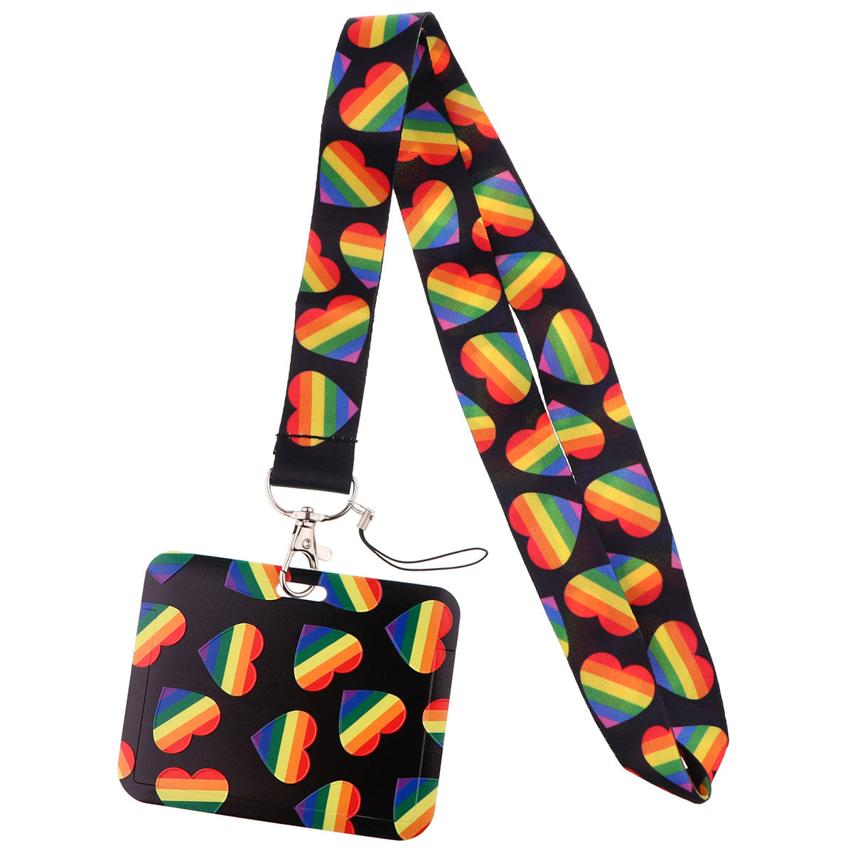 Wholesale Heart-shaped Love Mobile Phone Strap Meal Card Bus Access Control Work ID Brand Hard Shell Card Holder