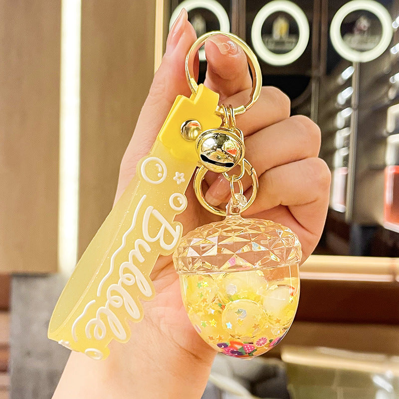 Wholesale New Acrylic Oiled Luminous Pine Cone Keychain