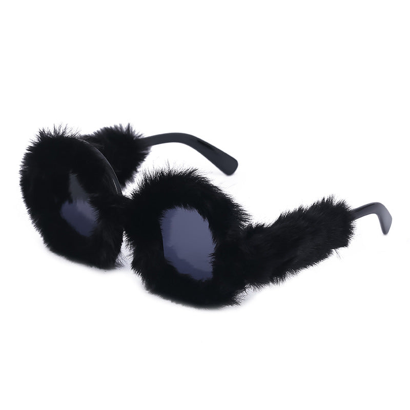 Wholesale Sleek Round-frame Plush All-over Sunglasses