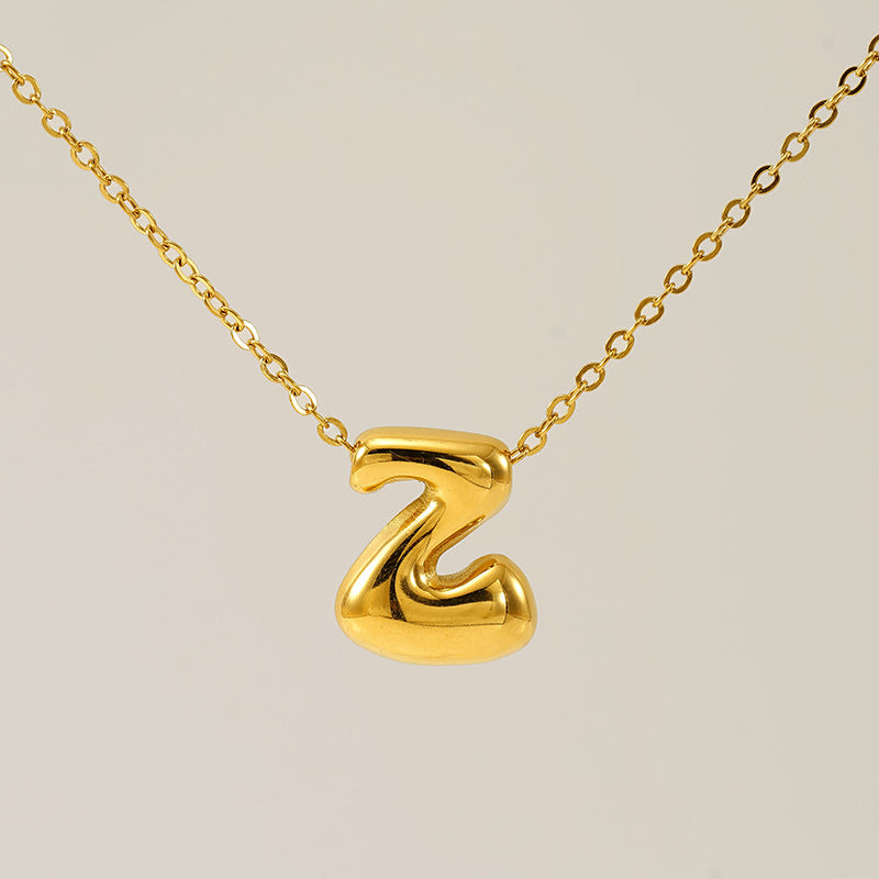 Wholesale Glossy bubble letter necklace for women 26 English letter pendants