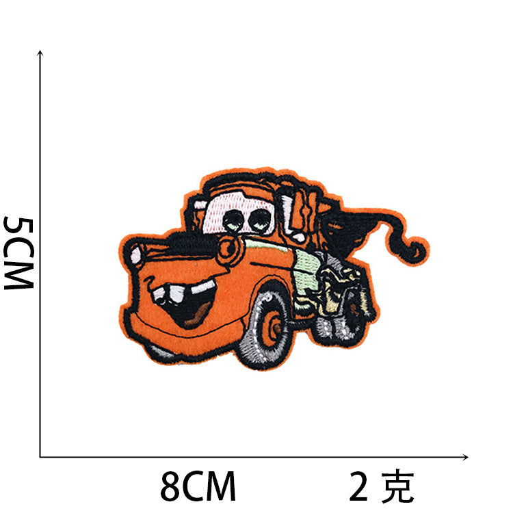 Wholesale Stylish Construction Vehicle Embroidery Patches Self Adhesive Polyester Cloth Applique For Clothing And DIY