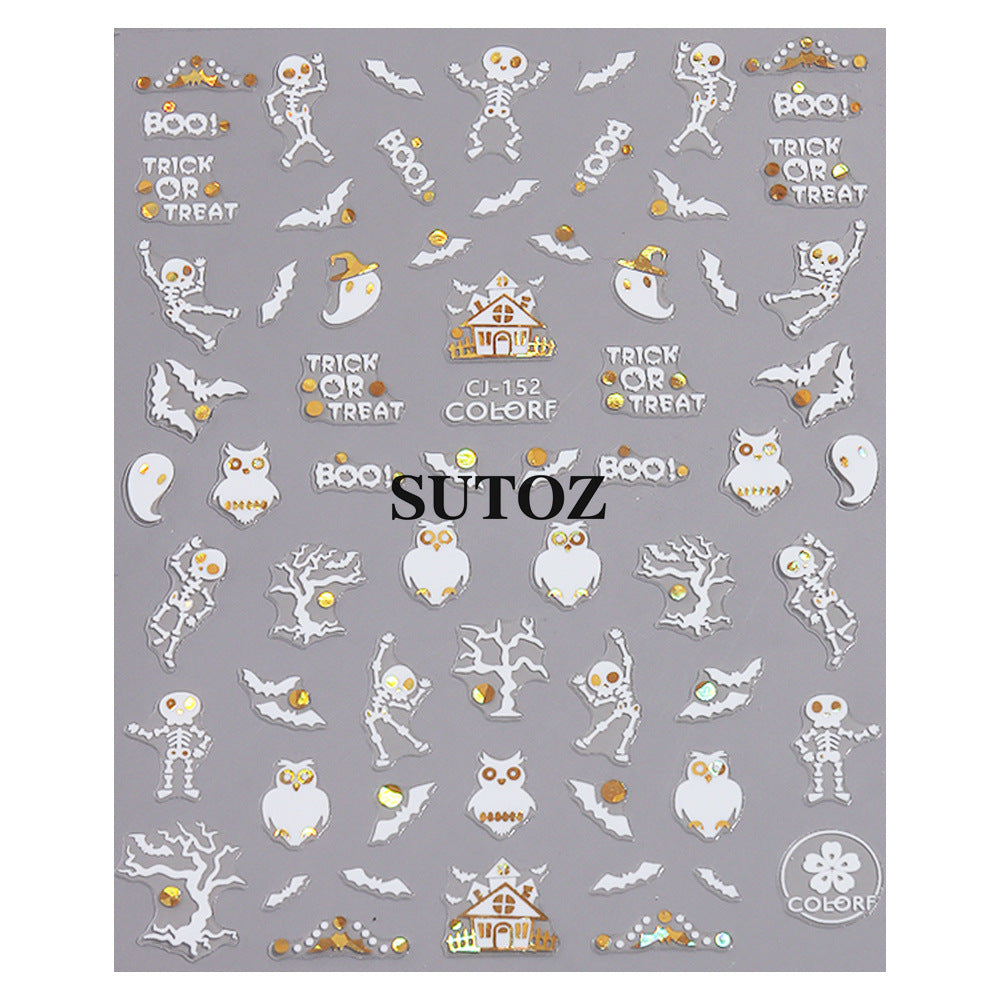 Wholesale 3pcs/pack cartoon platinum nail art stickers