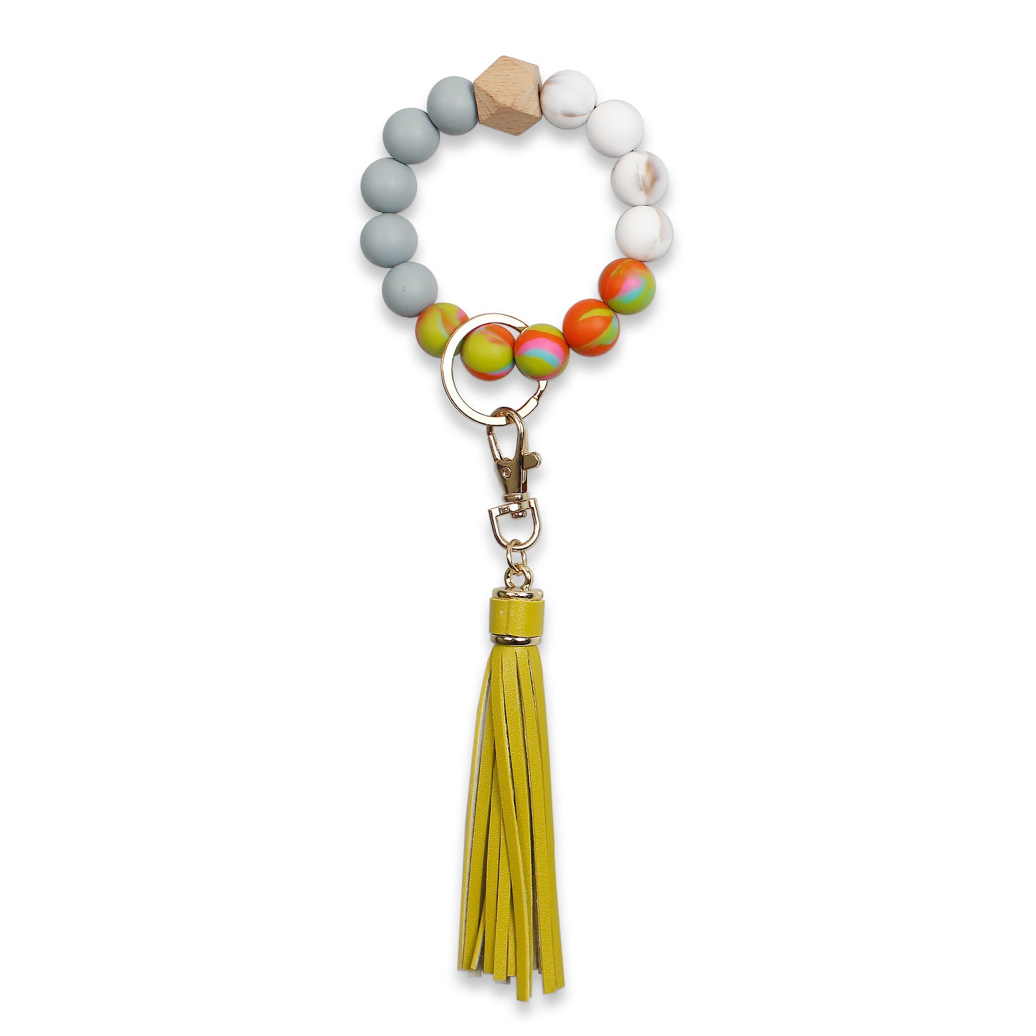 Wholesale Tassel Wood Beads Silicone Beads Wrist Keychain