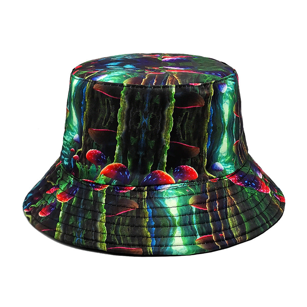 Wholesale Magic Mushroom Pattern Double-sided Printed Outdoor Bucket Hat
