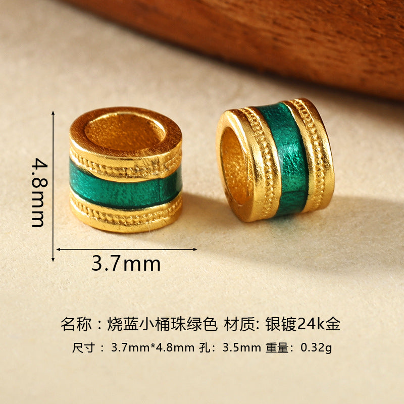 Wholesale DIY enamel multicolor barrel beads spacer beads