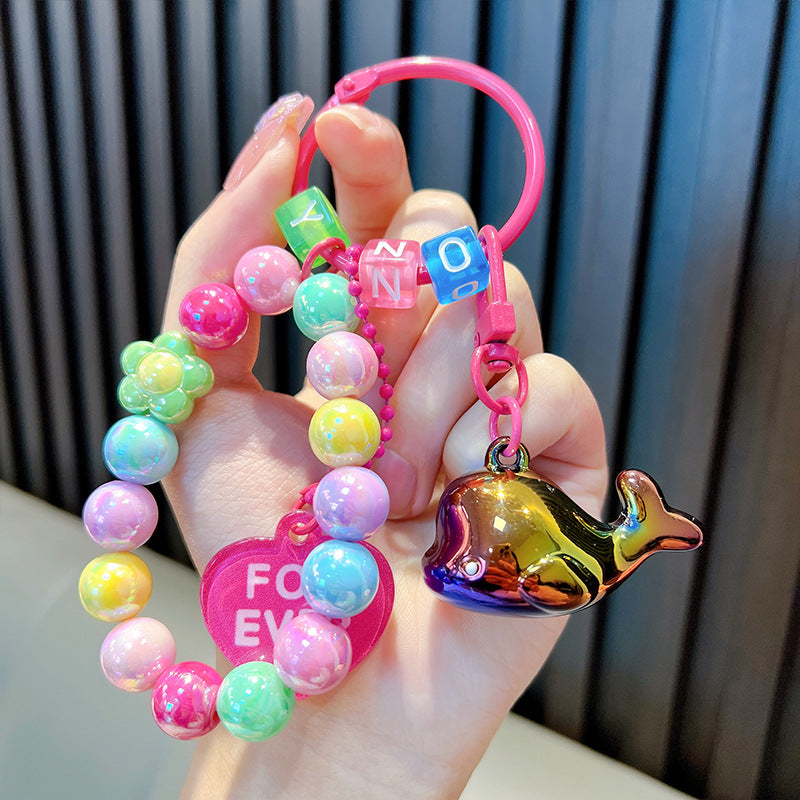 Wholesale Fresh Color Galvanized Ocean Dolphin Acrylic Keychain