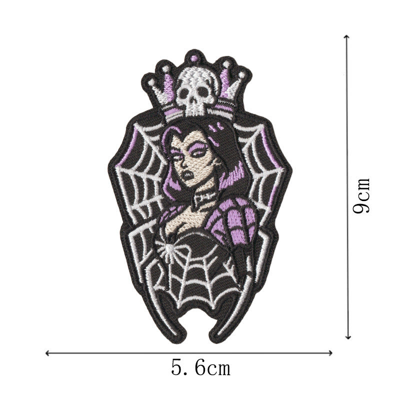 Wholesale Iron On Embroidered Patches Gothic Witch Vampire Skull  Web Set Of 10 For Coat Decorative Fashion