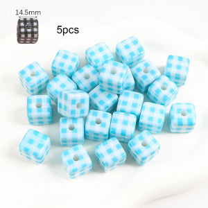 Wholesale 5pcs Cartoon Acrylic Cute Colorful Straight Hole Beads
