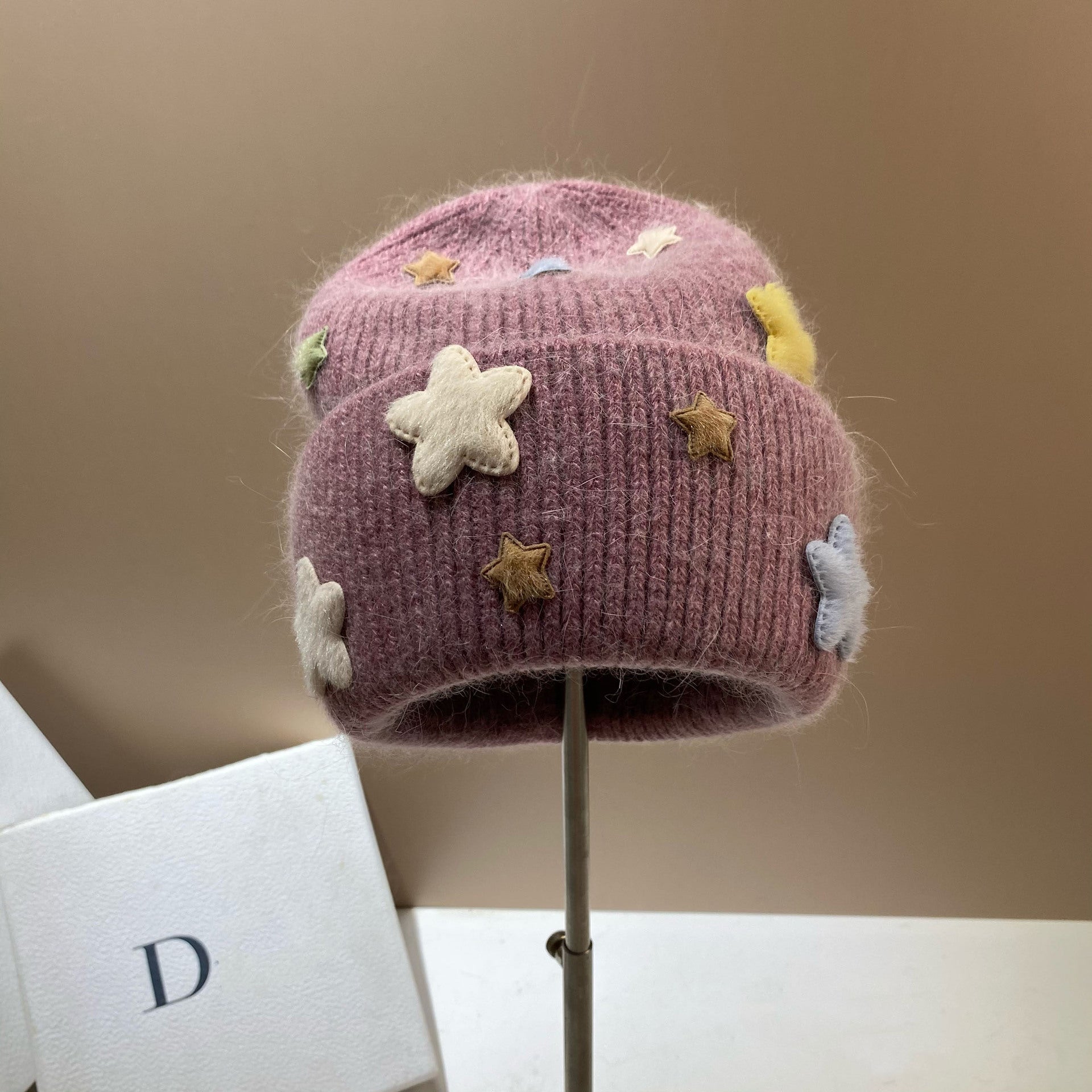 Wholesale Autumn and Winter Rabbit Fur Cute Star Knitted Hat