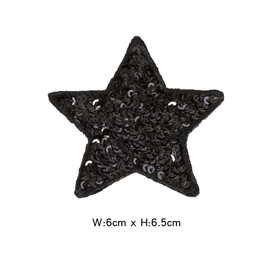Wholesale Felt Sequined Five Point Star Patch Self Adhesive Applique For Clothing And Dance Costumes