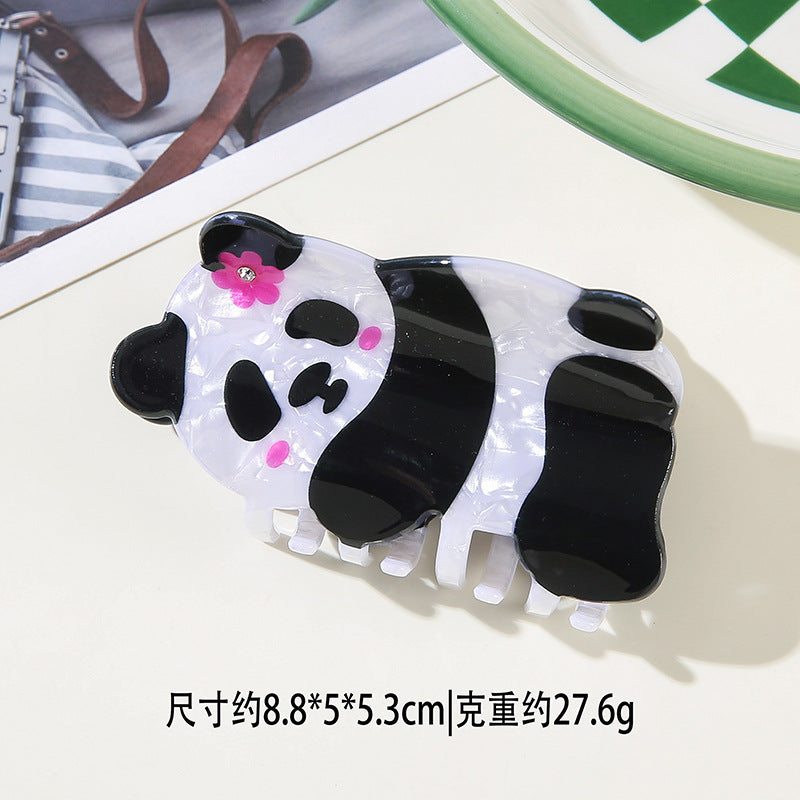 Wholesale Chic Panda Design PVC Hair Gripper Clip Handmade Women S Everyday Styling Accessory