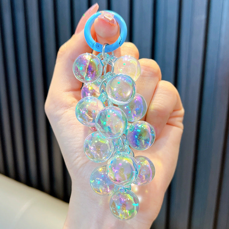 Wholesale Sheer Acrylic Grape Bunch Keychain Pendant
