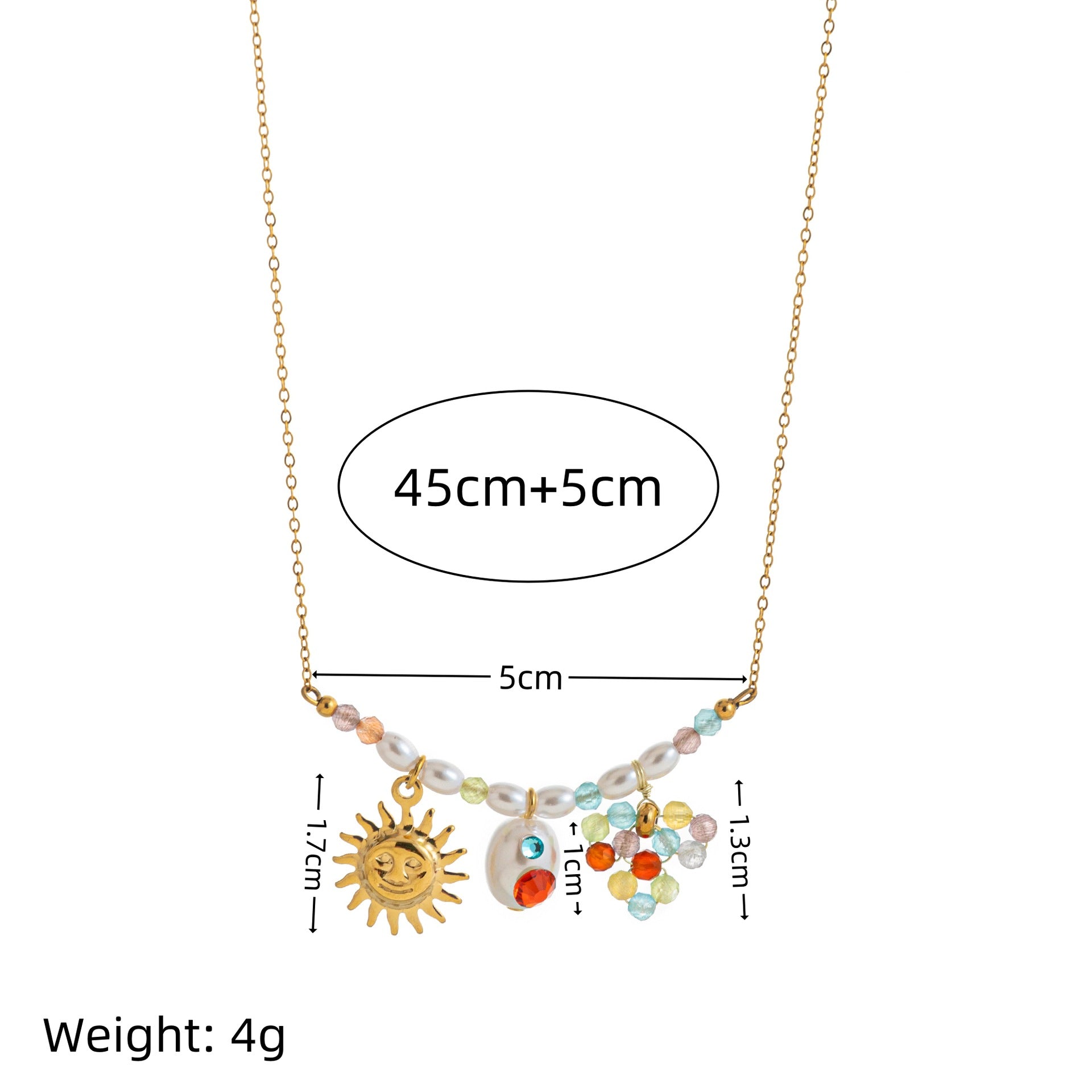 Wholesale Natural Moon Star Purple Beaded Zircon Necklace