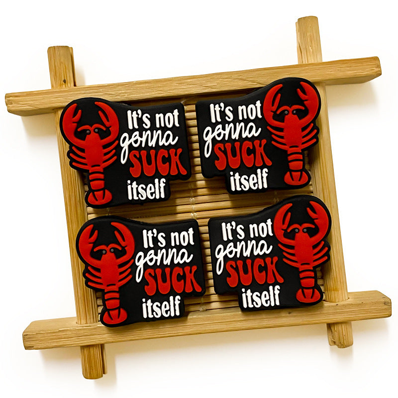 Wholesale 10pcs Red Shrimp Cartoon Focal Beads