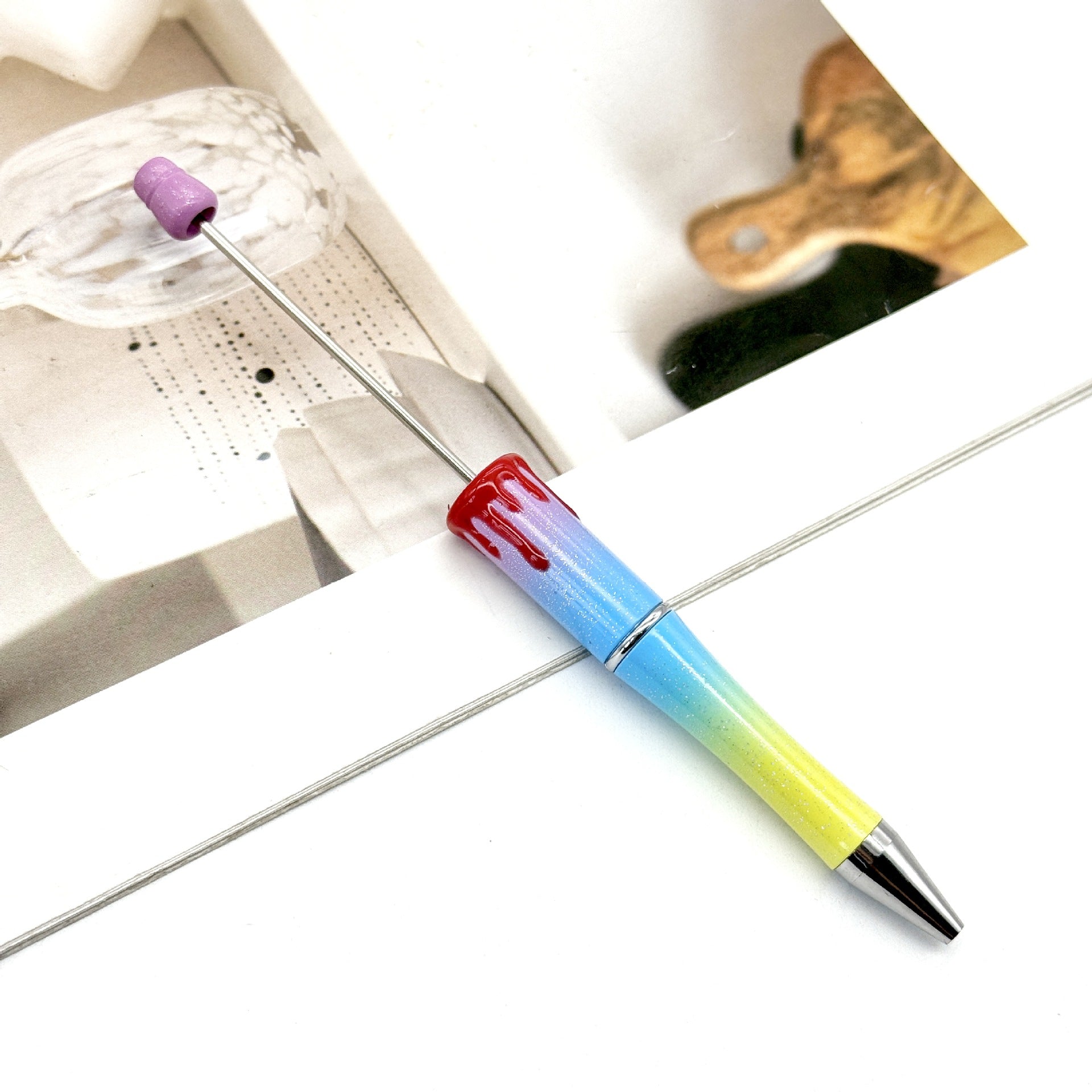 Wholesale New DIY Blood Print Beadable Pen Christmas Blood Print Pen