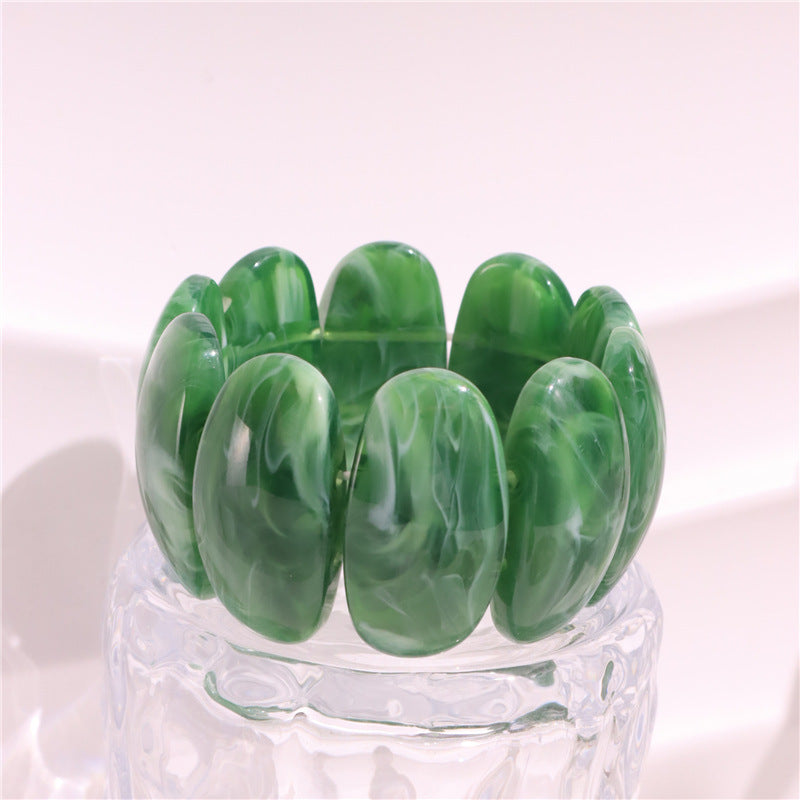 Wholesale Retro Geometric Round Smudged Transparent Bracelet