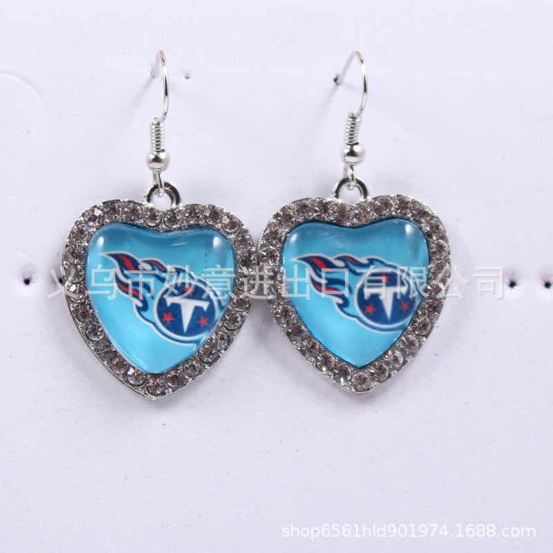 Wholesale Peach Dot Diamond Logo Earrings