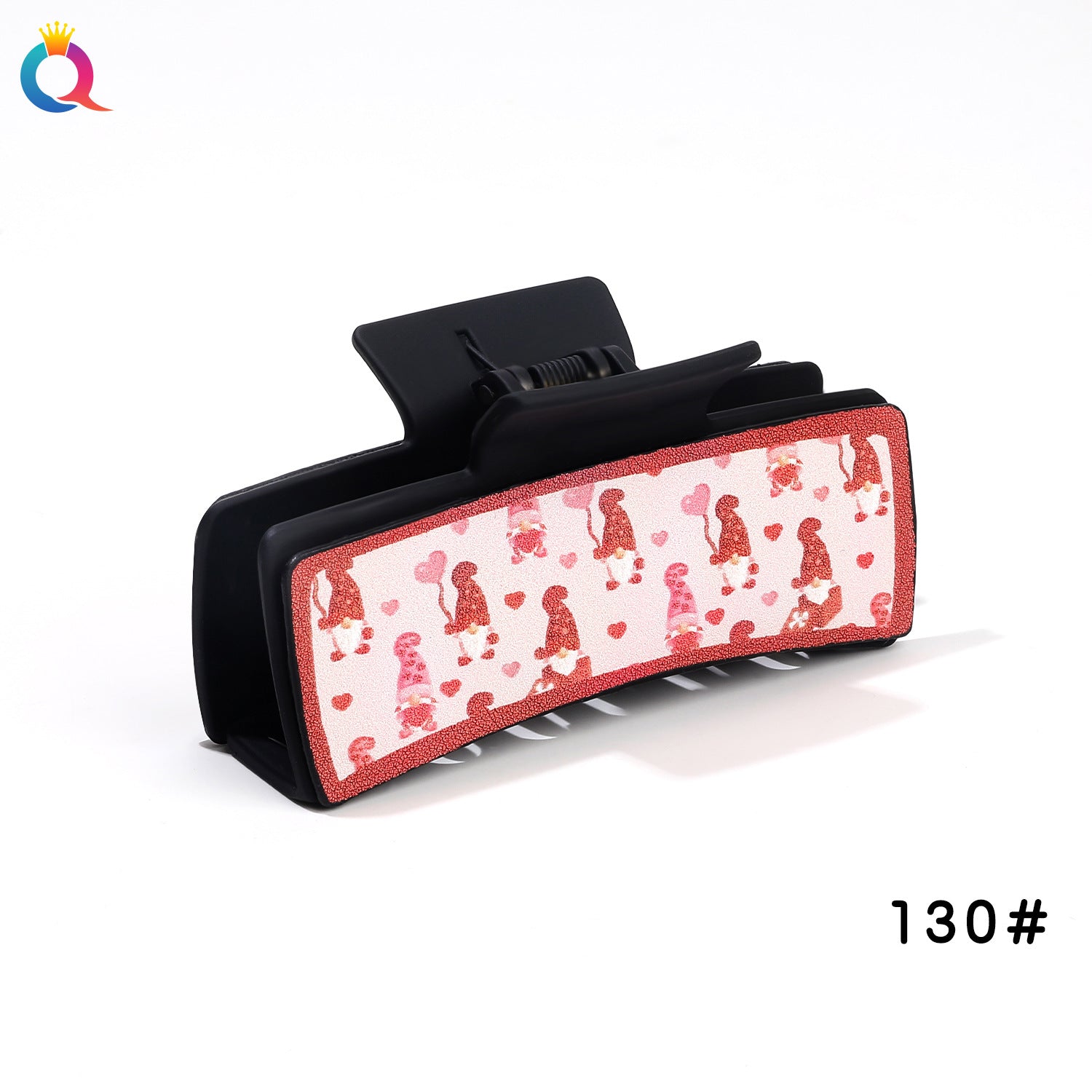 Wholesale Valentine's Day Pink Leather Hair Clips