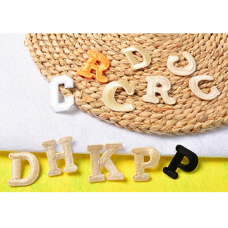 Wholesale Embroidered Letter R Patch Iron On Sew On Applique For Caps T Shirts Towels DIY Decorative Craft Supply