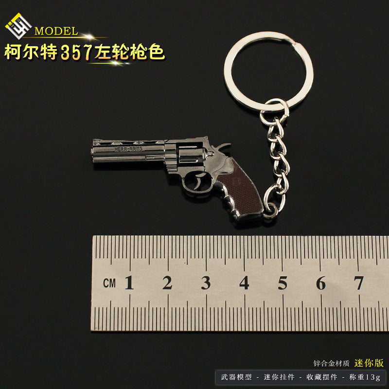 Wholesale small size Alloy Pistol Model Mini Bull Keychain Pendant