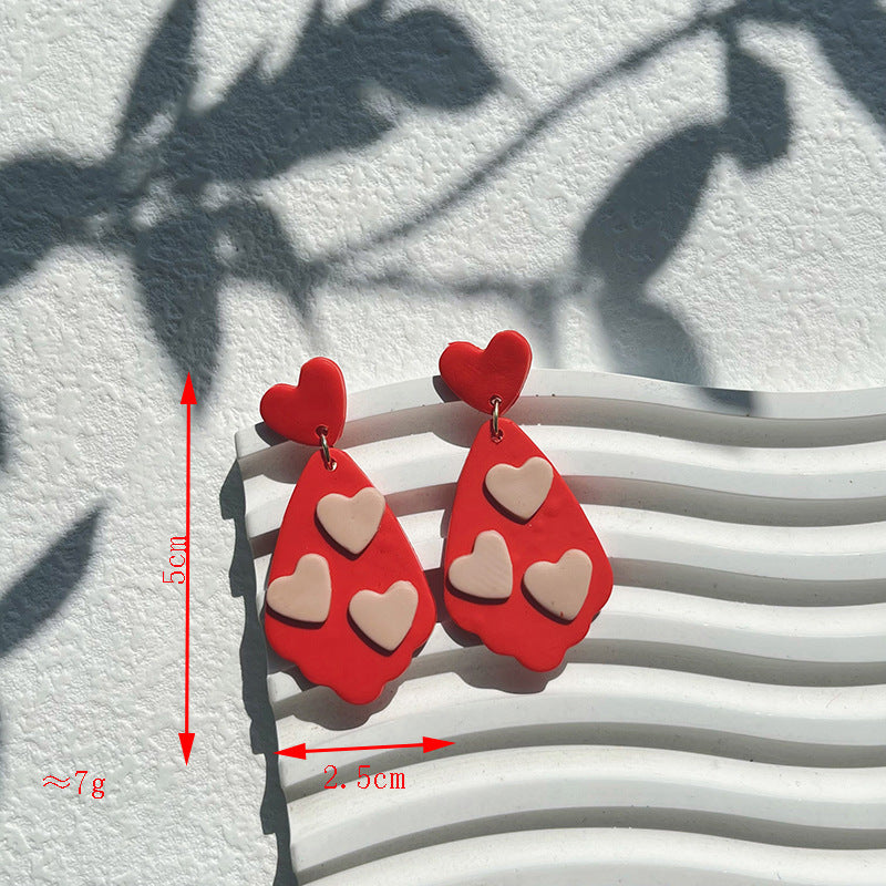 Wholesale Valentine's Day Love Pottery Earrings