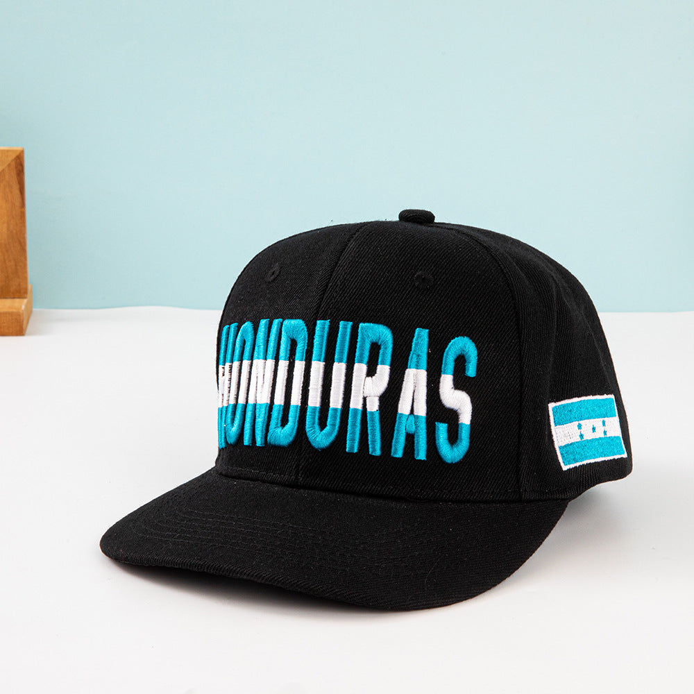 Wholesale Multi country flag hat color blocked flat brimmed baseball cap