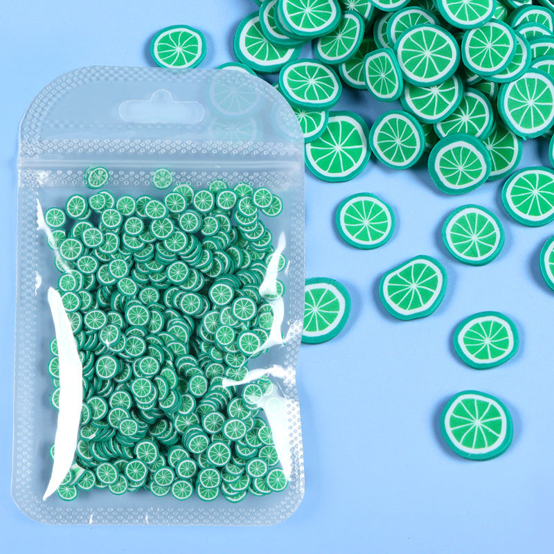 Wholesale Watermelon Strawberry Lemon Soft Ceramic Slices Plastic Nail Decoration