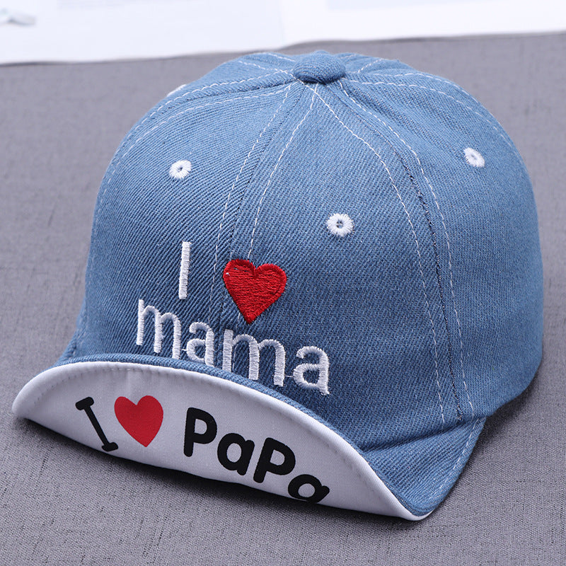 Wholesale Cotton Printed Love Denim Children's Hats
