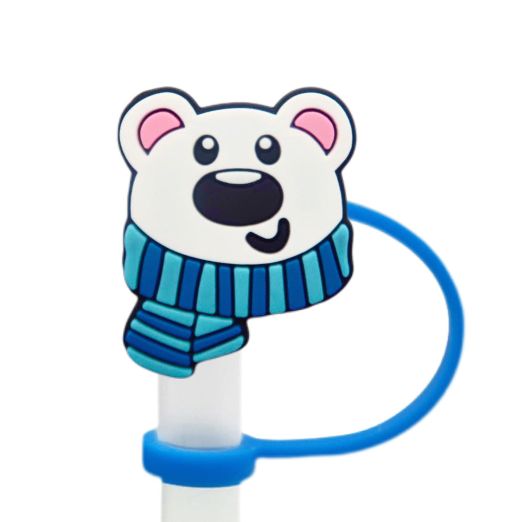 Wholesale 10pcs Winter Series Straw Cap Straw Sleeve Straw Tube Cap