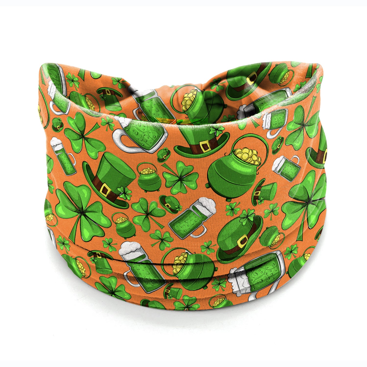 Wholesale St. Patrick's Day Printed Irish Shamrock Elastic Hairband Wide Bandana