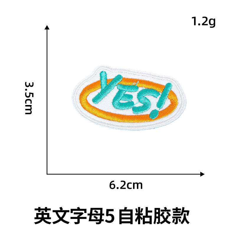 Wholesale English alphabet embroidery clothing embroidery patch