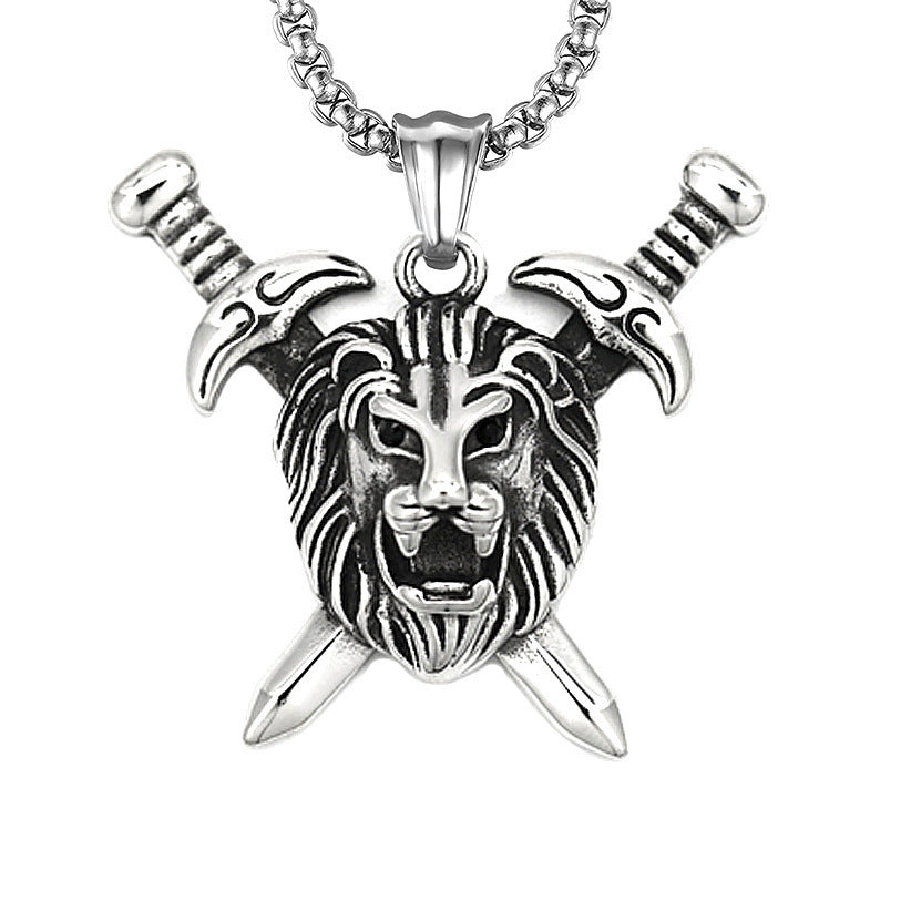 Wholesale  Retro Devil's Eye Necklace Men's Personality Trendy Hip Hop Titanium Steel Pendant Joker sweater chain
