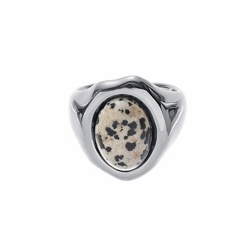 Wholesale white Agate black agate egg stone open ring