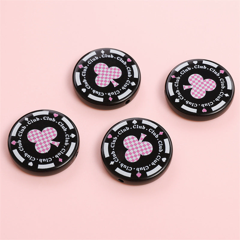 Wholesale  Printed Beads Cartoon Beaded Handmade DIY  Acrylic Beads