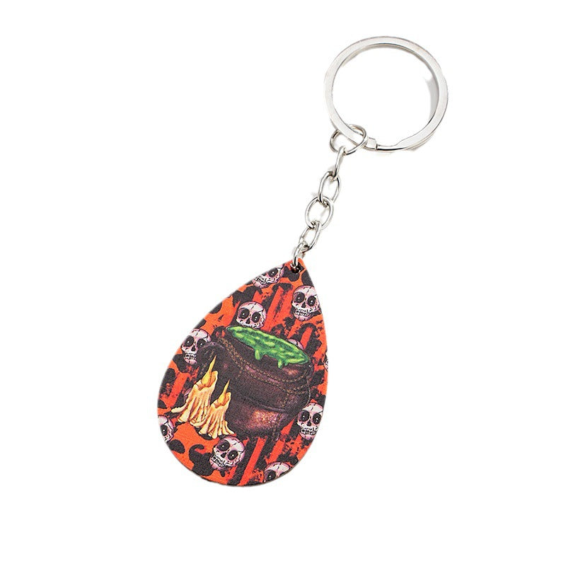 Wholesale of New Halloween Pumpkin Ghost Houses Acrylic Keychain