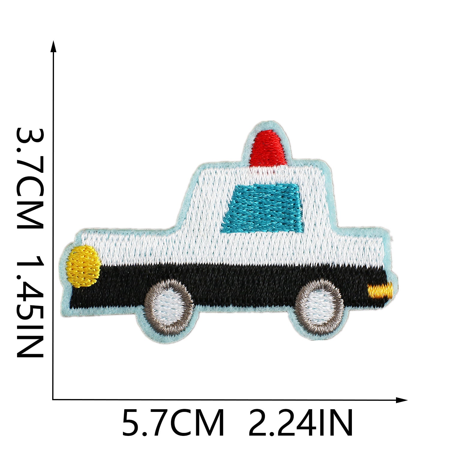 Wholesale Stylish Cartoon Police Car Embroidery Patch Polyester Clothing Patch For Everyday Wear Resale Accessory