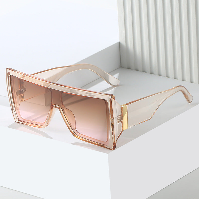 Wholesale Square One-Piece Retro Large Frame Sunglasses