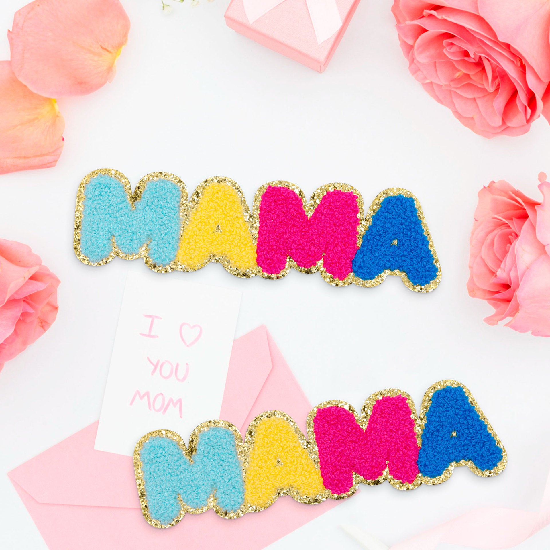 Wholesale English alphabet cloth patch with gold embroidery