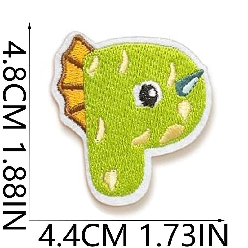 Wholesale Dinosaur Alphabet Embroidery Patches Fun Cartoon Letters For Clothing DIY Craft Supply