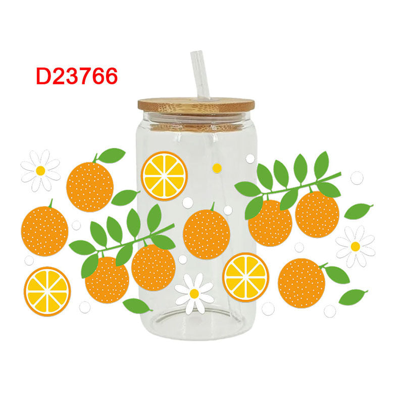 Wholesale Colorful and diverse fruits 16oz Cup UV DTF Wraps