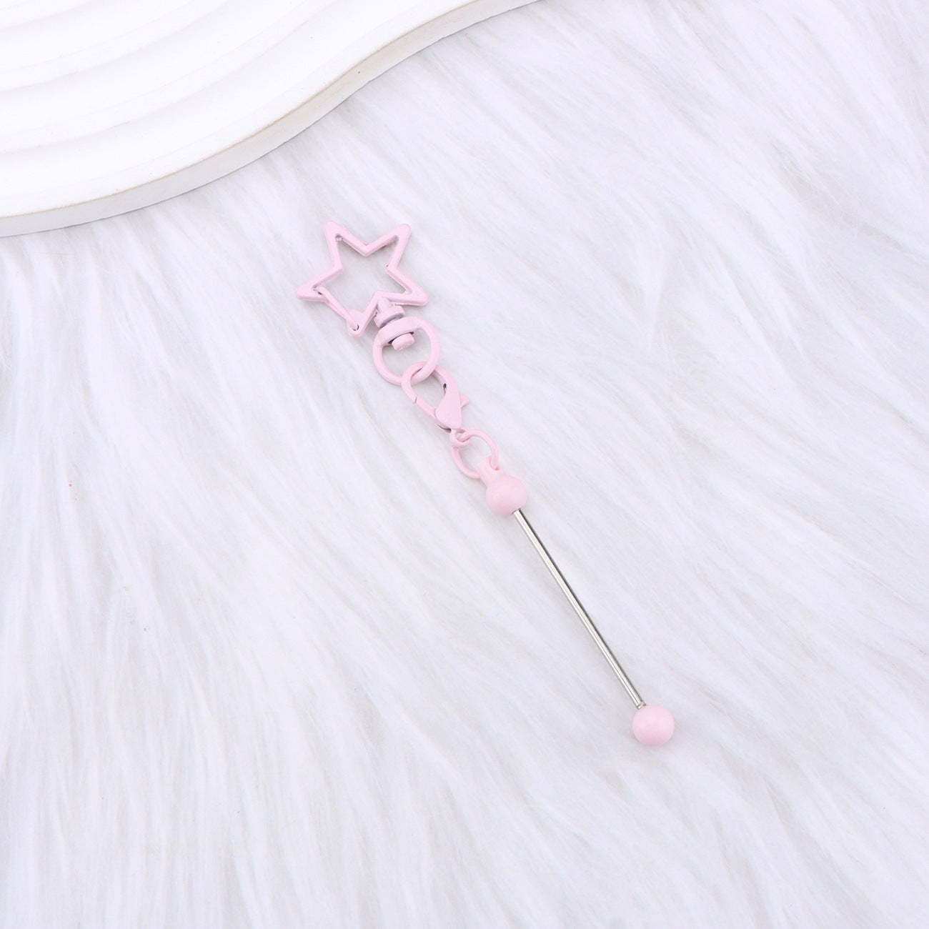 Wholesale  DIY Beaded Five-Pointed Star Keychain Metal Beaded Keychain