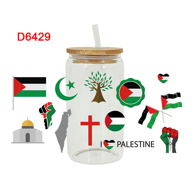 Wholesale Freedom and Peace Flag Series  16oz Cup UV DTF Wraps