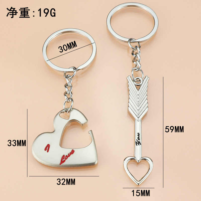 Wholesale Valentine' s Day Silver Love Word Metal Keychain