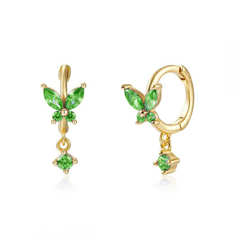 Wholesale Multicolor Zircon Rhinestone Butterfly Earrings