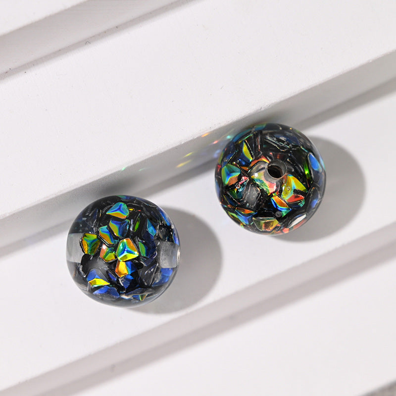 Wholesale 10pcs/pack Colored diamond sequins straight hole resin beads