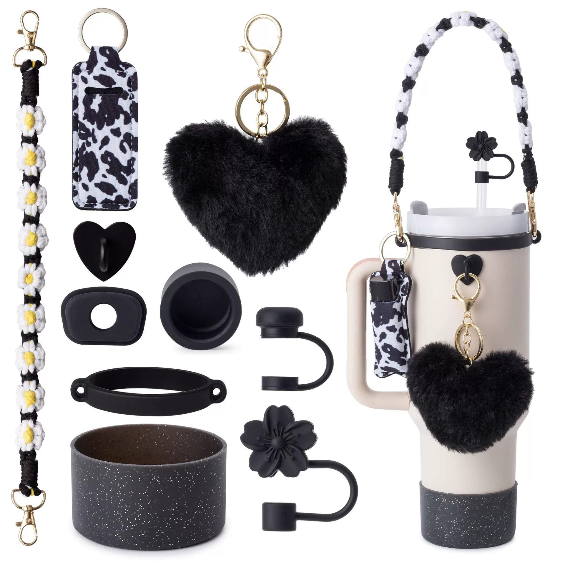 Wholesale Cup set with love plush pendant and leak-proof stopper