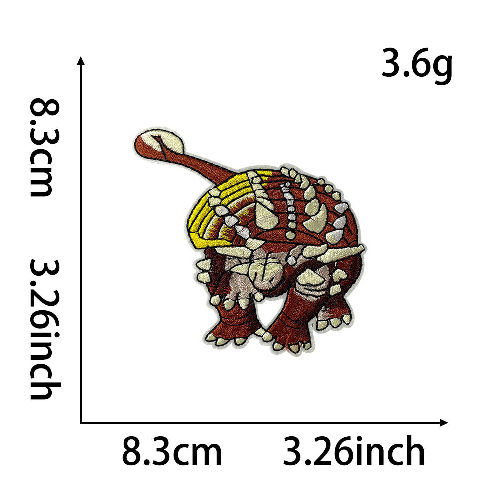 Wholesale Cartoon Dinosaur Decorative Embroidered Patches For Clothing DIY Iron On Craft Supply